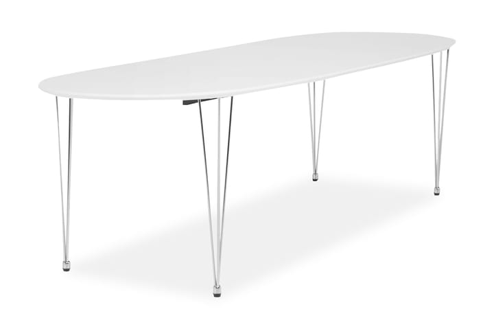 Ruokapöytä Lennox 180 cm 2 jatkolevyll�ä Ovaali - Valkoinen - Ruokapöydät & keittiön pöydät